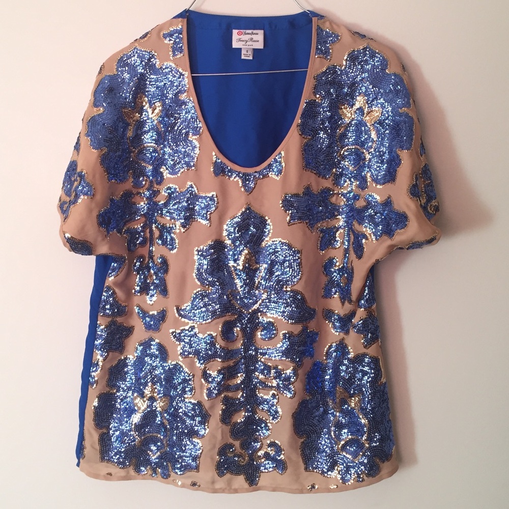 Stunning Tracey Reese Neiman Marcus Sequined Top